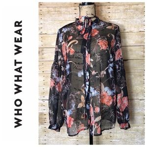 Who What Wear Floral Blouse